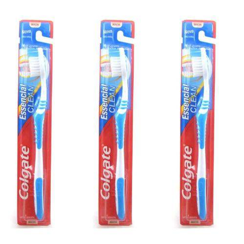 Colgate Essencial Clean Escova Dental Macia (kit C/03)