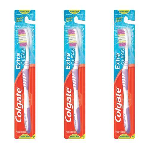 Colgate Extra Clean Escova Dental Média (kit C/03)
