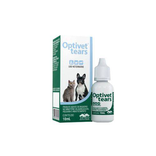 Colírio Lubrificante Ocular Vetnil Optivet Tears 10 Ml para Cães e Gatos