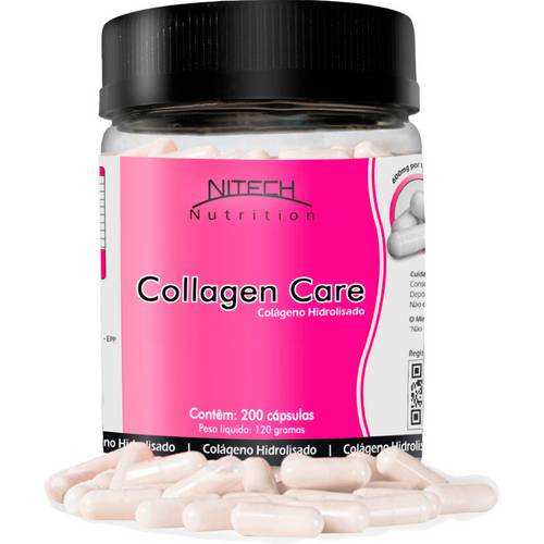 Collagen Care Colágeno - Hidrolisado 200 Cápsulas - Nitech Nutrition