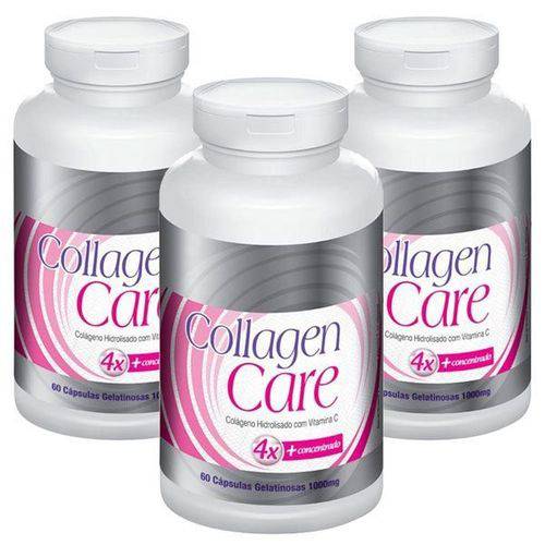 Collagen Care Original Colágeno Hidrolisado + Vitamina C 4X + Concentrado - 03 Potes