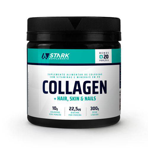 Collagen + Hair, Skin & Nails (300 G) - Colágeno com Vitaminas em Pó - Stark Supplements