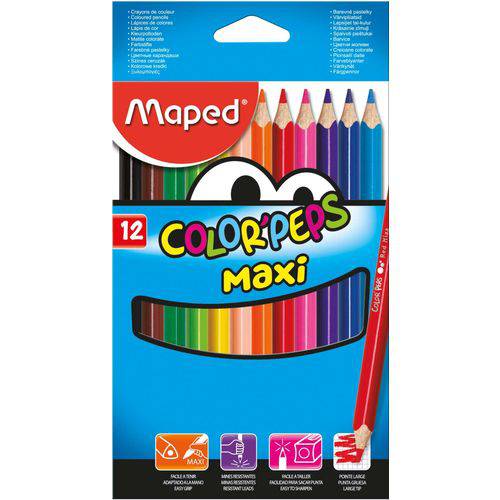 Lapis de Cor Jumbao Color Peps Maxi 12cores Maped Unidade