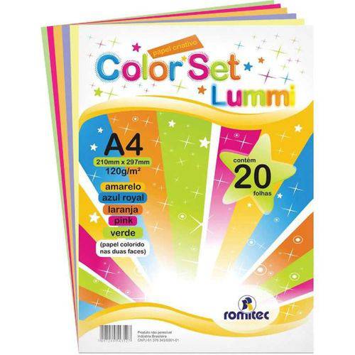 Color Set Lummi Romitec A4 120gr com 20 Fls 4352r 25298