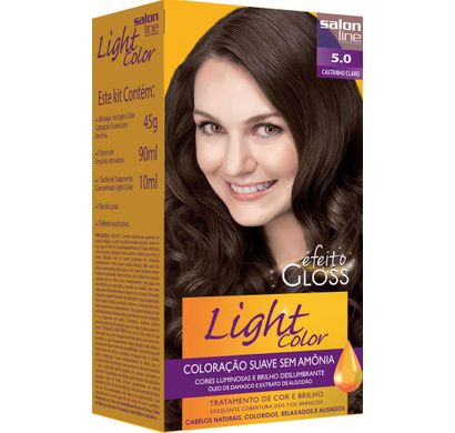 Coloração Light Color Efeito Gloss Castanho Claro 5.0 - Salon Line