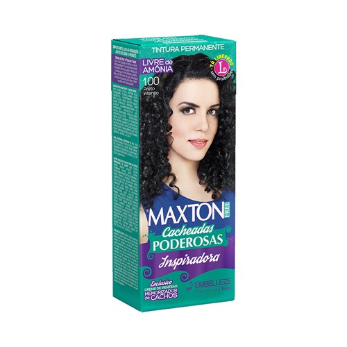 Coloração Maxton 1.00 Preto Intenso + Ox Free Cacheadas
