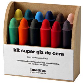 Colori Super Kit Giz de Cera 12 Pçs Natural/multicor