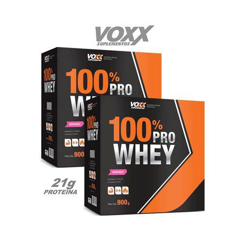 Combo 100% Pro Whey Voxx 1,8kg - Morango