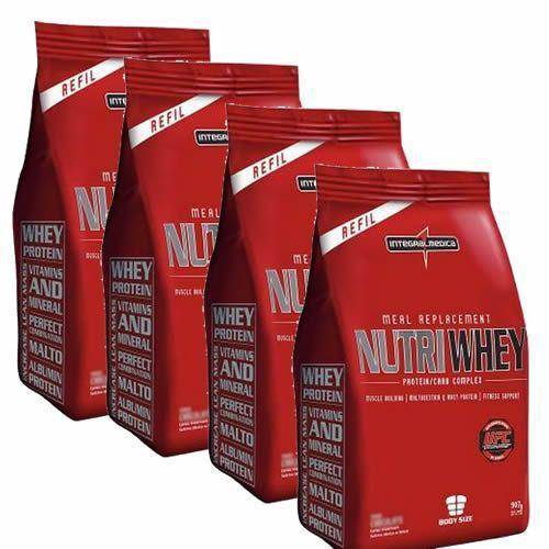 Combo 4 - Nutri Whey Protein - Refil Chocolate 907g - Integralmédica