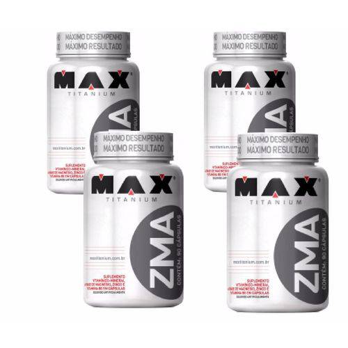 Combo 4x Zma = 360 Caps - Max Titanium Melhora Testosterona