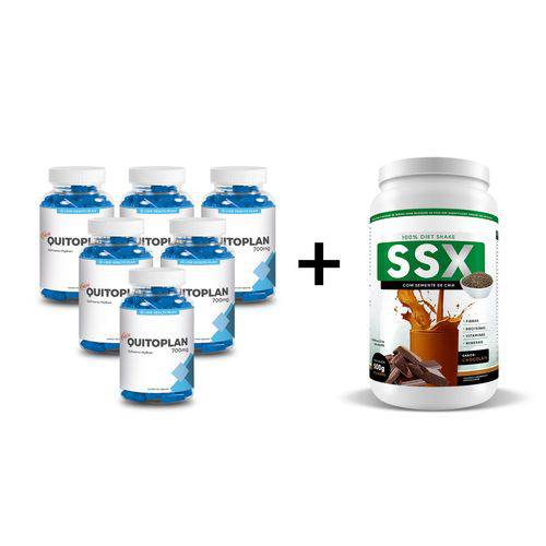 Combo 6 Potes Quitoplan 60CPS + Ssx Shake 500G Chocolate
