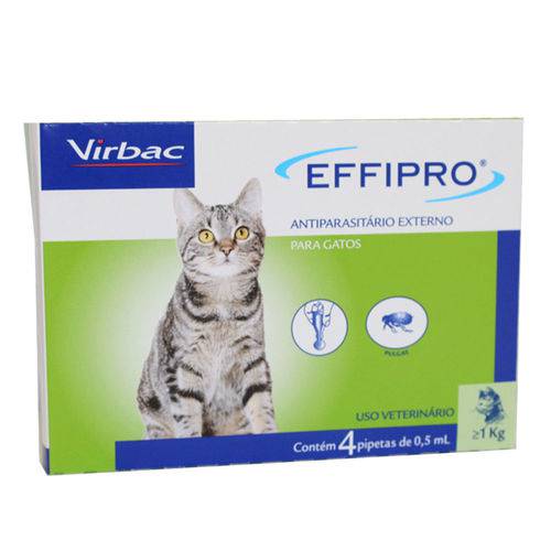 Combo Antipulgas e Carrapatos Virbac Effipro para Gatos