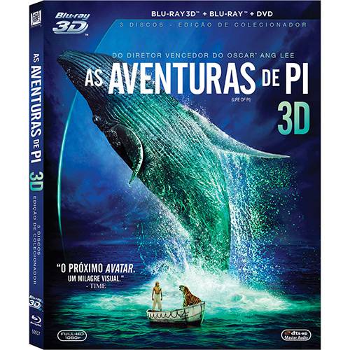 Combo as Aventuras de Pi (Blu-ray 3D+Blu-ray+DVD)