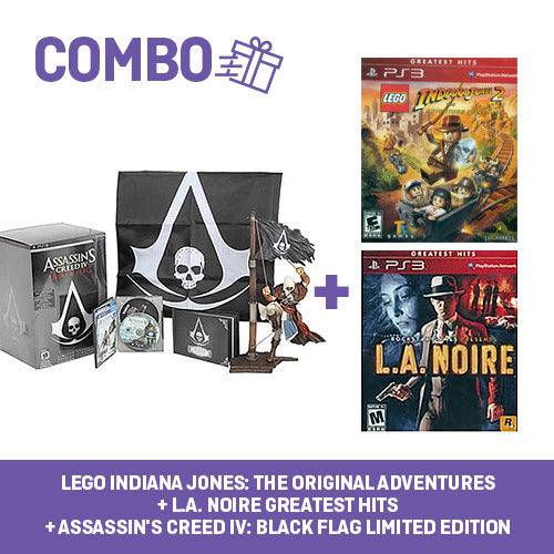 Combo: Assassin's Creed Iv: Black Flag Limited Edt + L.a Noire + Lego Indiana Jones 2 - Ps3