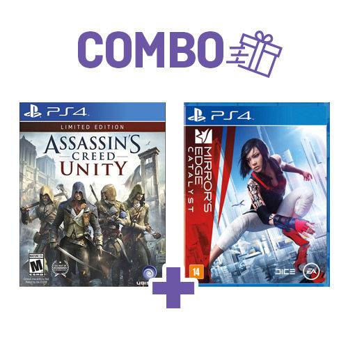 Combo Assassins Creed Unity + Mirrors Edge Catalyst - PS4