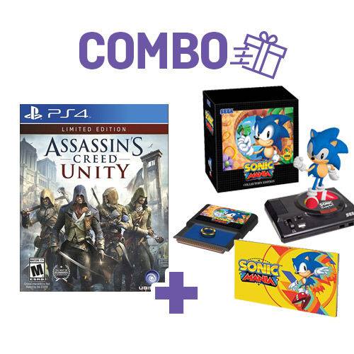 Combo Assassins Creed Unity + Sonic Mania Collectors Edition - PS4