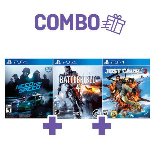 Combo Battlefield 4 + Just Cause 3 + Need For Speed - PS4