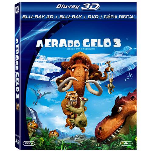 Combo Blu-ray 3D + Blu-ray + DVD a Era do Gelo 3