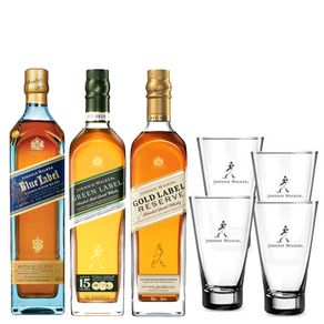 COMBO Blue Label + Green Label + Gold Label + 4 Highball