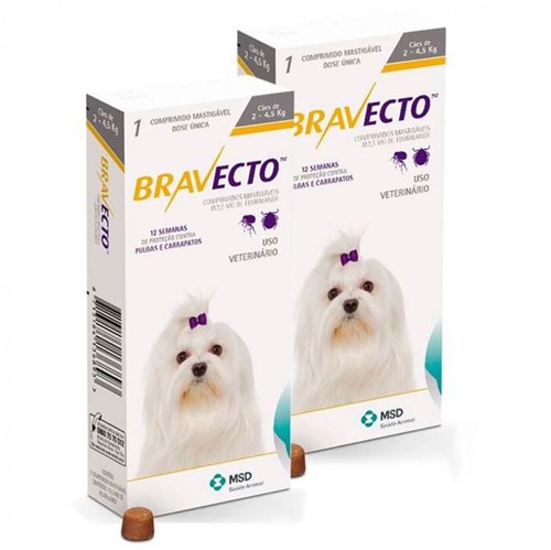 Combo Bravecto Cães Até 4,5kg - Vencimento Out/2019