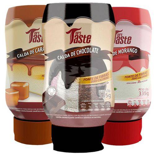 Combo Caldas - Chocolate + Morango + Caramelo - Mrs Taste