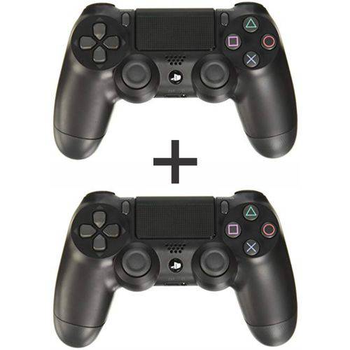 Combo 2 Controles Sem Fio Dualshock 4 Sony PS4 - Preto