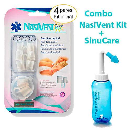 Combo - Dilatador Nasivent Tube Plus Kit Inicial + Lavador Nasal Sinucare