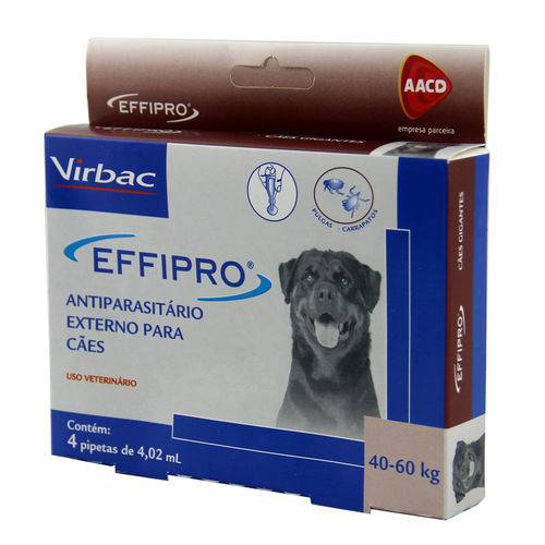Combo Effipro 40 a 60kg Antipulgas e Carrapatos (Leve 4 Pague 3) - Virbac