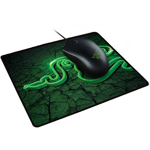 Combo Gamer Mouse Abyssus Green 2000 Dpi + Mousepad Goliathus Small Fissure - Razer