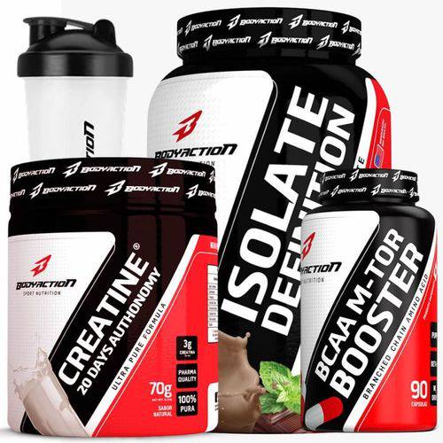 Combo Isolate Definition Chocolate C/ Hortelã 900g Creatina Powder 20 Days Bcaa M-tor Booster