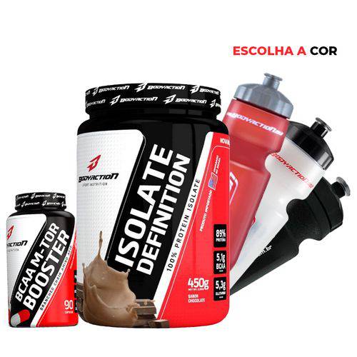 Kit Suplemento Whey/wey Protein Isolado + Bcaa + Squeeze Body Action