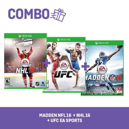 Combo Madden Nfl 16 + Nhl 16 + Ufc Ea Sports - Xbox One