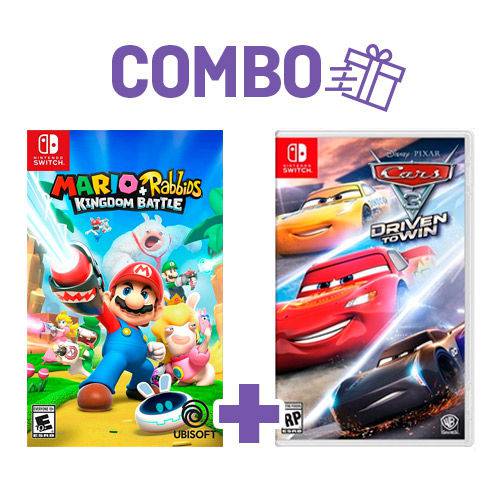 Combo Mario + Rabbids: Kingdom Battle + Cars 3: Driven To Win - Switch