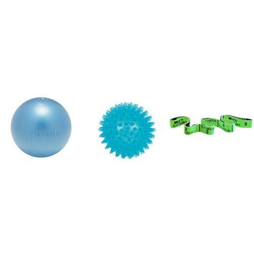 Combo Massageball Reflex 8cm+Overball Softgym Azul+Multi Elastiband 10 Kg