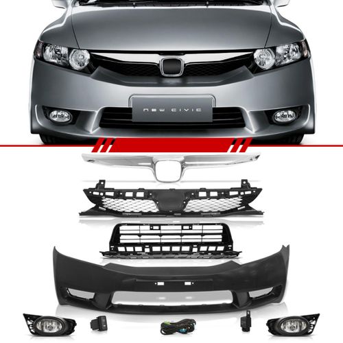 Combo New Civic 2007 a 2008 para 2009 a 2011 Kit Transformacao Dianteira