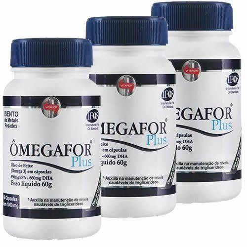 Combo 3 - Ômegafor Plus - 60 Cápsulas - Vitafor