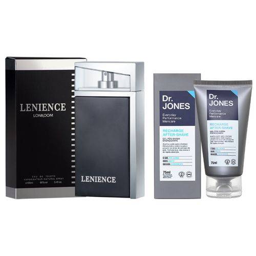 Combo Perfume Masculino Lonkoom Lenience 100ml e Recharge After Shave Dr Jones 75ml