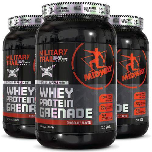 Combo Super Explosão - 3x Whey Protein Grenade 900g - Military Trail