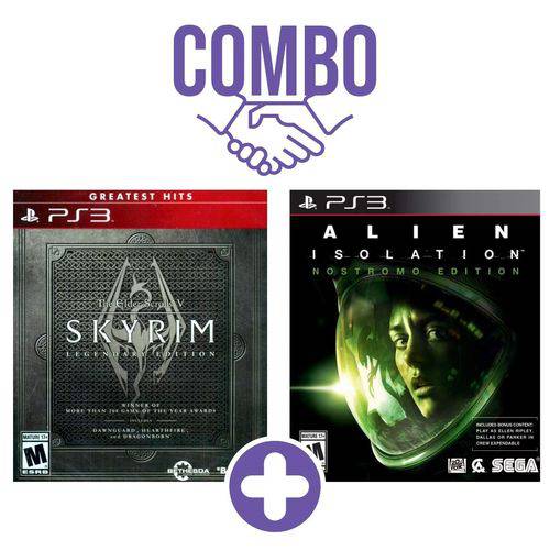 Combo: The Elder Scrolls V Skyrim: Legendary Ed. Great. Hits - Ps3 + Alien: Isolation Nostromo Edition - Ps3