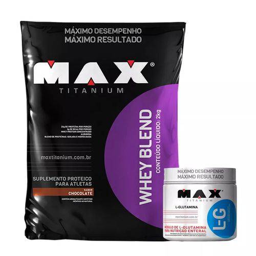 Combo Whey Blend Baunilha (2kg) + L-glutamina (300g) - Max Titanium