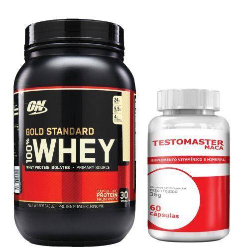 Combo Whey Protein 100% Gold Standard - 909g Banana Cream + Testomaster Maca - Intlab