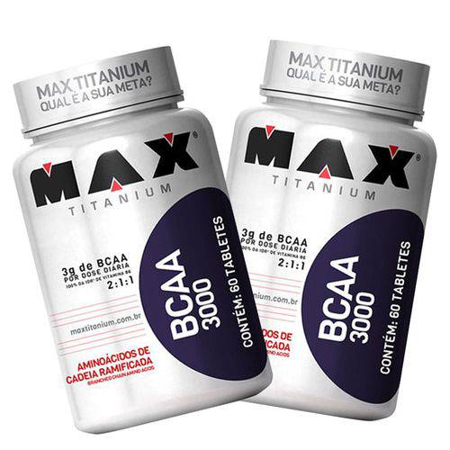 Combo 2x Bcaa 3000 - Max Titanium - 60 Tabletes