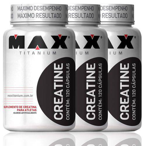 Combo 3x Creatine - 120 Cápsulas - Max Titanium