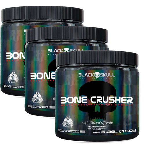 Combo 3x Pré Treino Bone Crusher (150g) - Black Skull