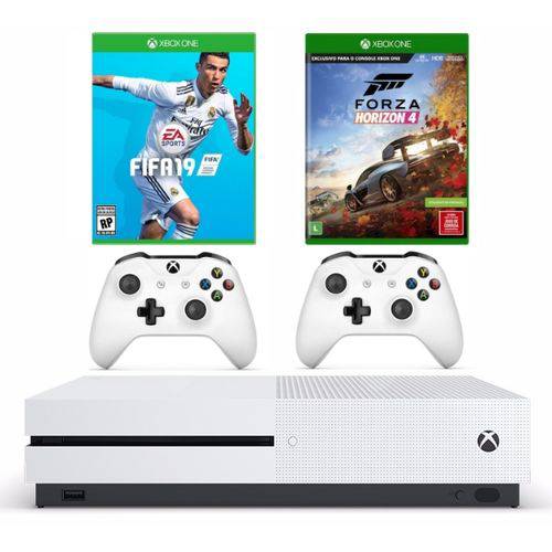Combo Xbox One S 1Tb + Forza Horizon 4 + FIFA 19 + Controle Extra