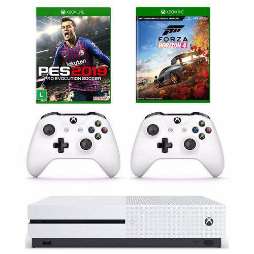 Combo Xbox One S 1TB + Forza Horizon 4 + Pes 2019 + Controle Extra