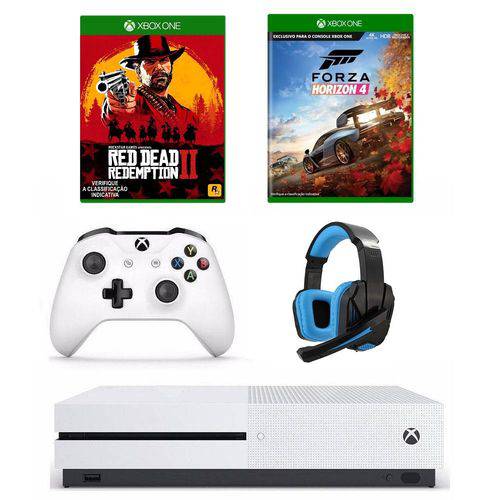 Combo Xbox One S 1TB + Forza Horizon 4 + Red Dead Redemption 2 + Headset 7.1