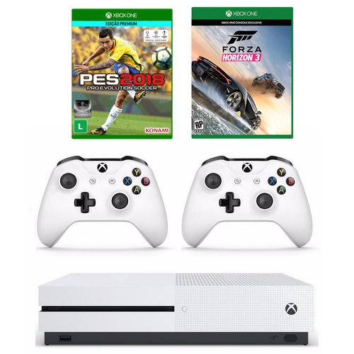 Combo Xbox One S 500GB + Forza Horizon 3 + Pes 2018 + Controle Extra