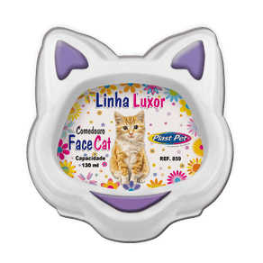 Comedouro Luxor Face Cat Roxo 130 Ml