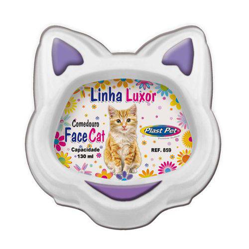 Comedouro Luxor Face Cat Roxo